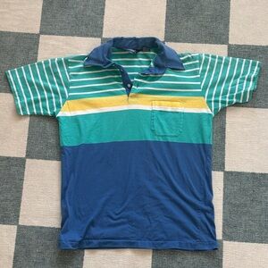 striped polo with pocket